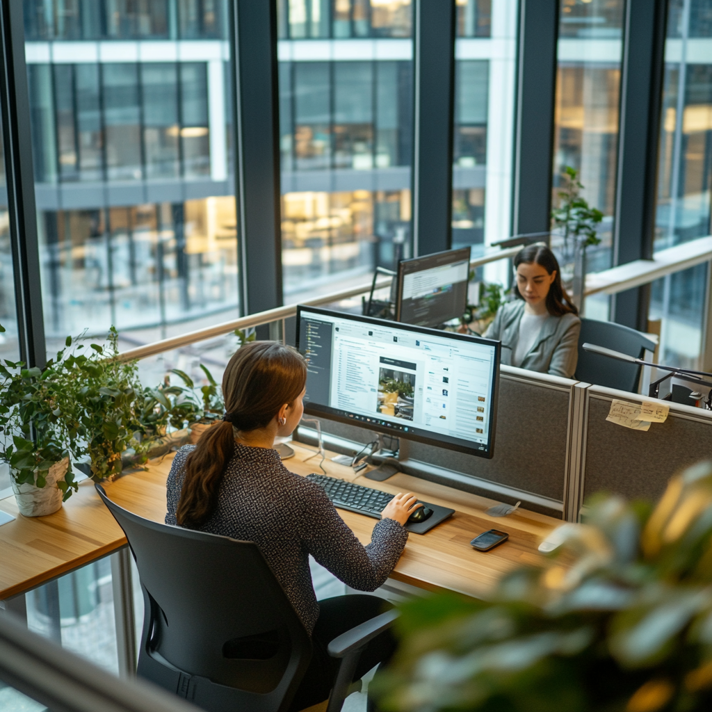 A high shot of office worker